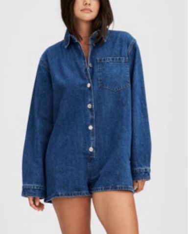 Revice Blue Denim Romper | Pickle