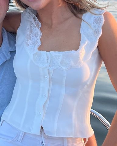 【関税込み】GUIZIO ホワイト Paloma トップス Paloma Lace Top – Guizio