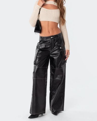 khy☆Faux Leather Pant☆パンツ Faux Leather Trouser | Black – Khy