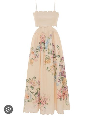 Zimmermann scalloped floral midi dress | Pickle