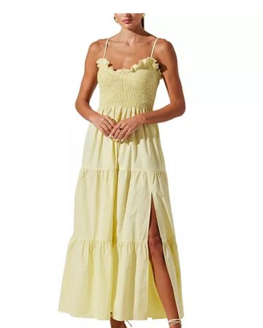 ワンピース ZIMMERMANN Woman Dress Yellow Cream 2503DR251 CMBLDT Zimmermann // Cream & Yellow Linen Floral Dress – VSP