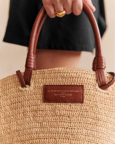 Saint Laurent Raffia Panier Logo Tote | Pickle
