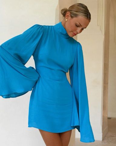 新品　birthdaybash RAYA FRONT BUTTON DRESS Yellow The Label Raya Blue Dress | Pickle