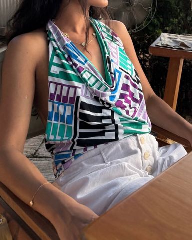 トップス NEW made in ITALY EMILIO PUCCI tops Pucci top: geometric print top & more prints | Pucci