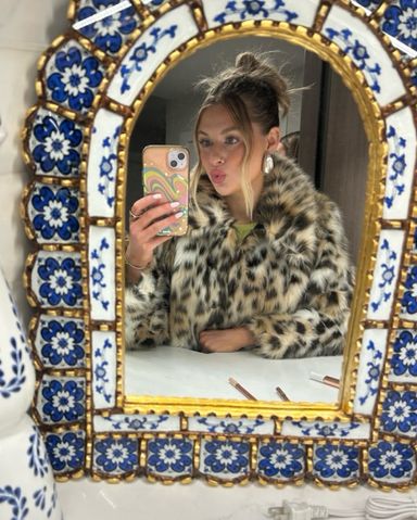 Zara faux fur animal print jacket | Pickle