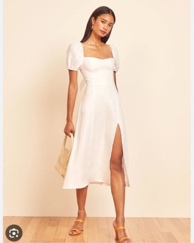 Reformation white linen dress on sale