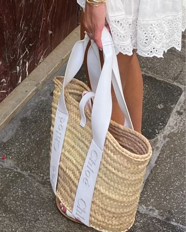 【関税＆送料込み】ChloAC Raffia Tote Bag CH23158B-Chloe-Woody-raffia-