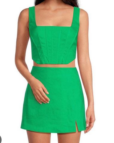 Zara Textured Weave Crop/Skort Set | Pickle