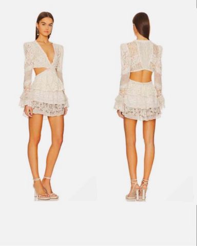 古着 frill lace volume dress Zimmermann Wonderland Lace Frill Dress | Pickle