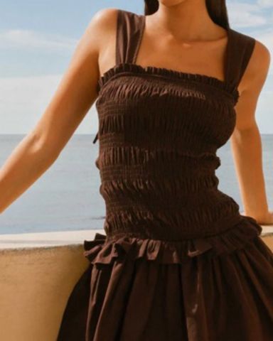 Matteau Shirred Bodice Mini Dress | Pickle