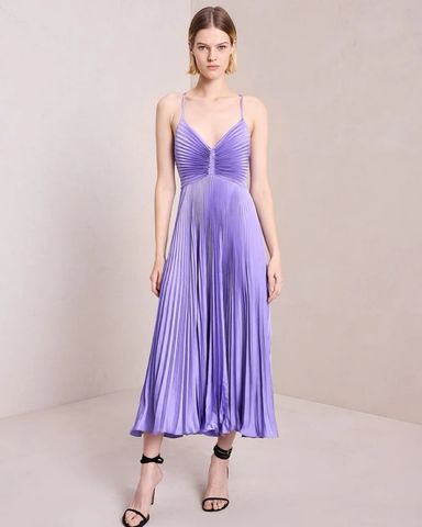 【A.L.C.】moira cutout plisse duchesse-satin maxi ドレス ALC Moira Maxi Dress | Pickle