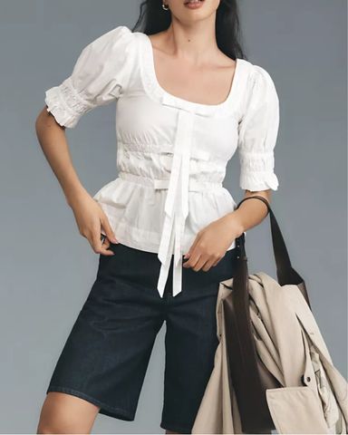 Zara Textured Bow Top | Pickle