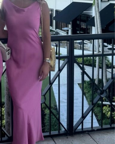 【海外限定】REISSドレス☆Fae Satin Cape Maxi Dress in Pink Reiss FAE SATIN CAPE MAXI DRESS IN PINK | Pickle