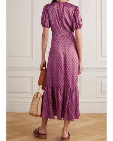 MIU MIU Floral silk-satin jacquard dress | Pickle