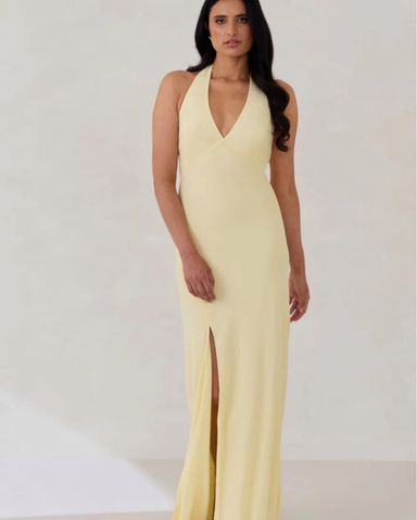 ◆Loulouseoul◆ Nylon Halter Neck Dress Butter Nylon Halter Neck Dress (Butter) - LOULOUSEOUL