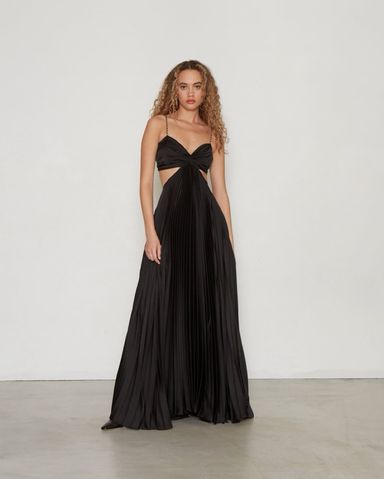 A.L.C. PLEATED MAXI MOIRA DRESS / GOWN | Pickle