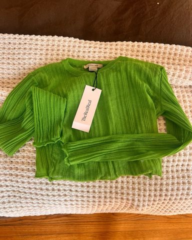 【新品未使用】paloma wool カットソー green Paloma Wool Green Swirl Button Down Top #PalomaWool | Depop