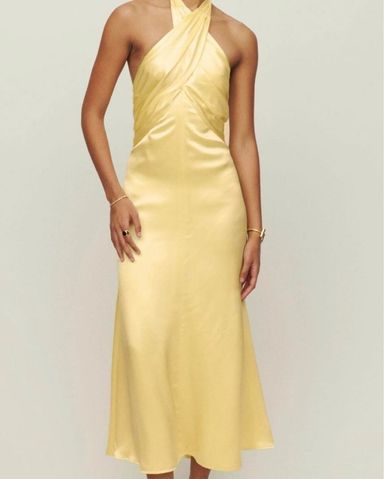 Khaite Silk Lally Dress - Yellow 4 | Pickle