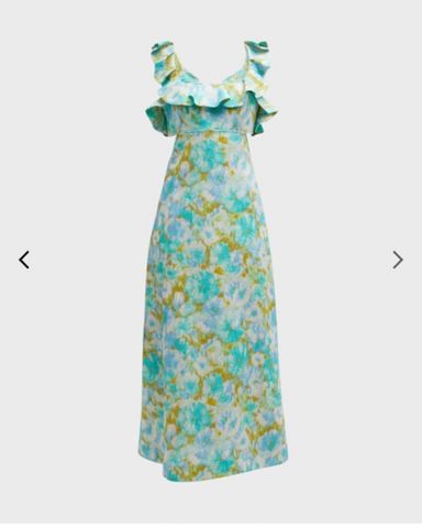 ★Ganni★ Printed satin gathered one-piece egglet W0262135 Egret White Satin Gathered Dress | GANNI US