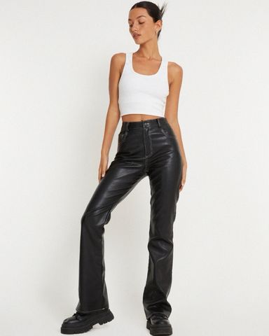 Khy Faux Leather Low Rise Foldover Pants | Pickle