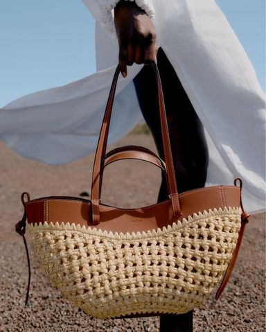 【関税＆送料込み】ChloAC Brown Raffia Totes Brown Raffia Beach bag with cotton pouch – MC2 Saint Barth
