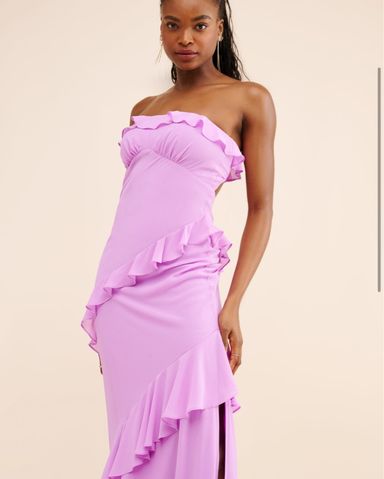 BCBGMAXAZRIA Off Shoulder Tiered Gown | Pickle