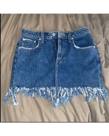 Self-Portrait｜SKIRTS (TEXTURED DENIM MINI SKIRT (PF2482 Textured Denim Mini Skirt – self-portrait-US