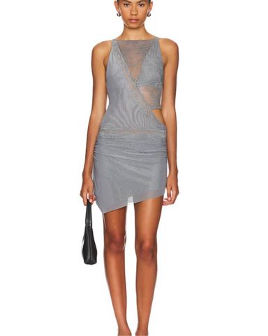 Jaded London Zarco Asymmetric Mini Dres | Pickle