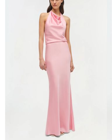 【海外限定】REISSドレス☆Pink Fae Satin Cape Maxi Dress Reiss Satin Cape Maxi Dress in Pink | REISS