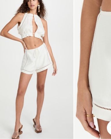 Zara Satin Effect Balloon Shorts White | Pickle
