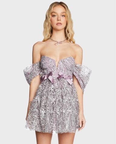 Jaded London Lorenza Sheer Bardot Dress | Pickle