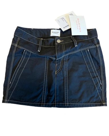 【PORTERNA】Miu denim long skirt Long Denim Skirt With Front Slit in Blue - Nina Ricci