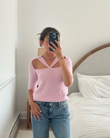 Pink Ganni Sweater With Bow Detail | Pickle