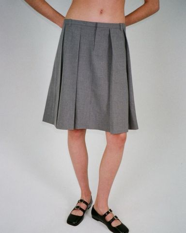 スカート Rain pleats mini skirt Gray (M) Rain pleats mini skirt, Gray (M)