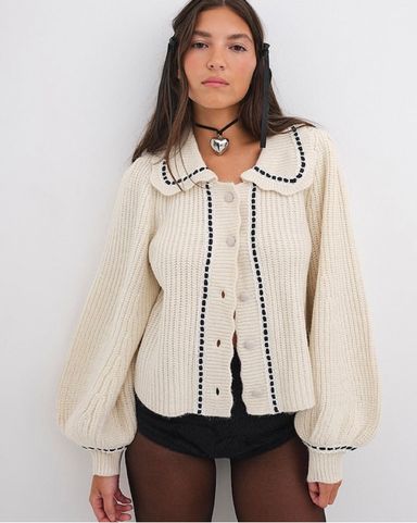 カーディガン Fur switching knit cardigan Danielle Guizio Knit Fur Cardigan | Pickle
