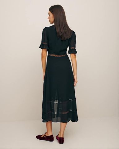 Reformation Black Maxi Lace Dress | Pickle