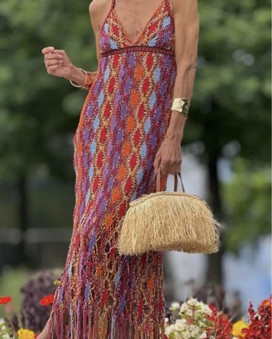 mix fringe melange volume knit （xd） Zara Knit Fringe Multicolor Dress | Pickle