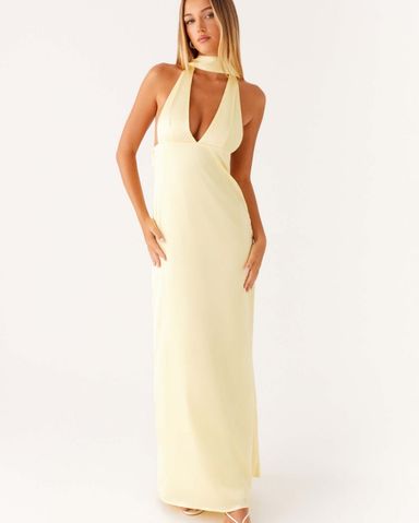 Butter Yellow Halter Dress | Pickle