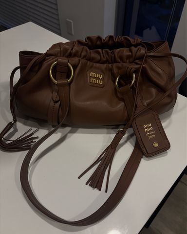 Miu Miu Pocket バッグ Caramel Pocket Nappa Leather Bag | Miu Miu