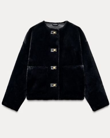 Zara Black Fur Jacket | Pickle