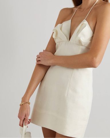【Jacquemus】Halter V-neck Dress Jacquemus + Bambino Halterneck Linen Midi Dress