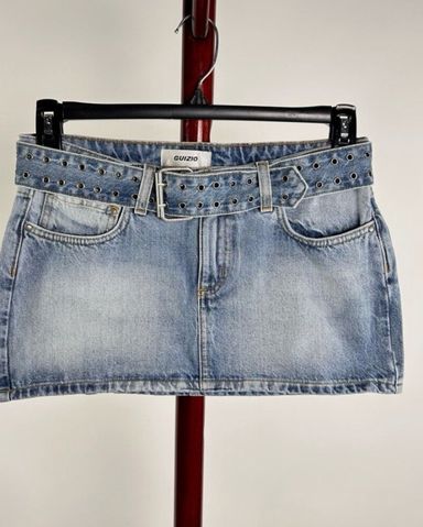 Self-Portrait｜SKIRTS (TEXTURED DENIM MINI SKIRT (PF2482 Textured Denim Mini Skirt – self-portrait-US