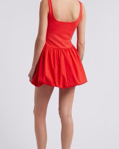 Zara Puff Hem Red Mini Dress | Pickle