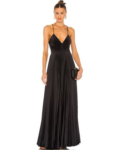 A.L.C. PLEATED MAXI MOIRA DRESS / GOWN | Pickle