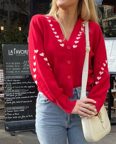 Zara Heart Button Knit Cardigan | Pickle