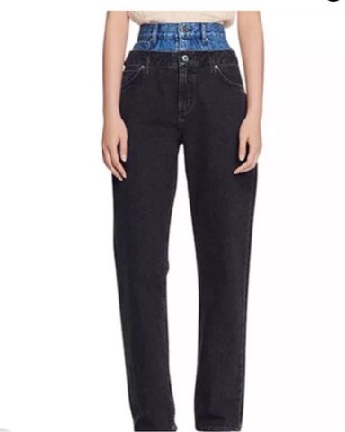 The Frankie Shop Hayla Contrast Denim | Pickle