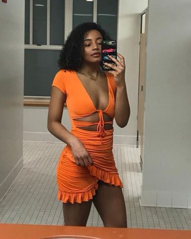 I.AM.GIA アイアムジーア CALYPSO MINI DRESS ミニドレス CALYPSO MINI DRESS - ORANGE : NEON FLORAL | I.AM.GIA