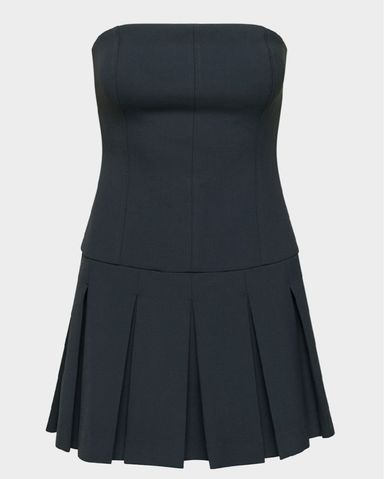 ワンピース [CLAUDIE PIERLOT] Belted Pleated Mini Dress Claudie Pierlot Pleated Mini Dress | Neutrals | FARFETCH