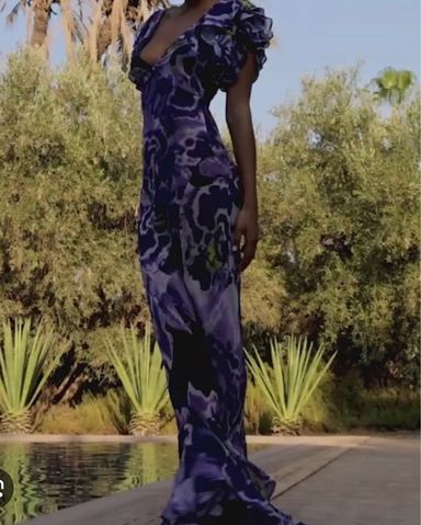 Mac Duggal Ruffle Tiered Navy Gown | Pickle