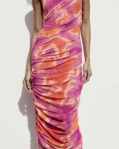 Zara pink tie dye dress clearance